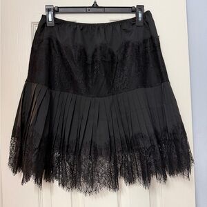 Elegant Black Lace Pleated Skirt
